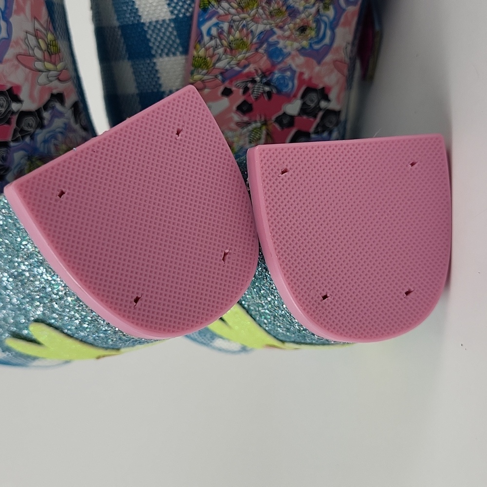 Irregular Choice Blue Gingham Floral Mary Jane Heels - Picture 12 of 15